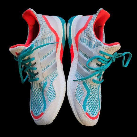 Adidas Men's Ultraboost 5.0 DNA White/Silver/Mint Running Shoes, Size 10 - Picture 2 of 6